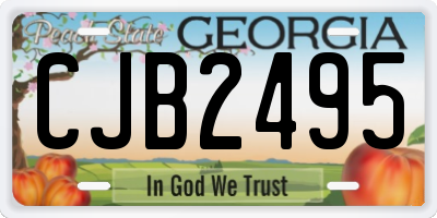 GA license plate CJB2495