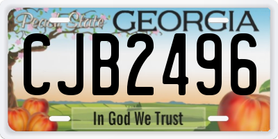 GA license plate CJB2496