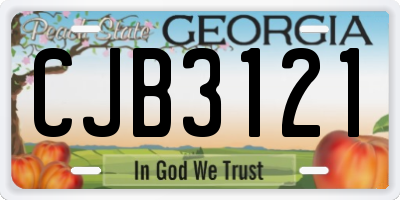 GA license plate CJB3121