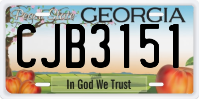 GA license plate CJB3151