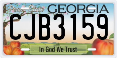 GA license plate CJB3159