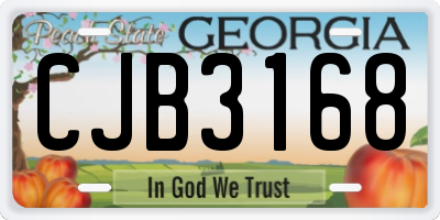 GA license plate CJB3168