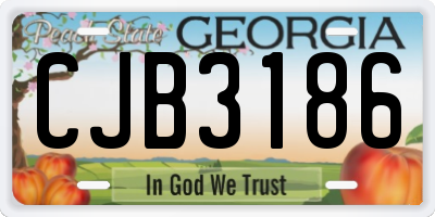 GA license plate CJB3186