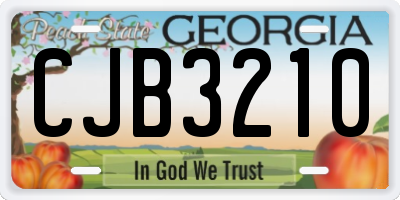 GA license plate CJB3210