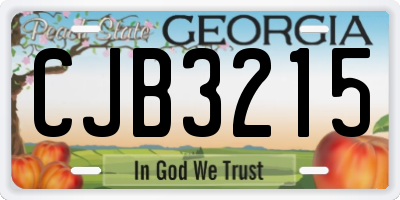 GA license plate CJB3215