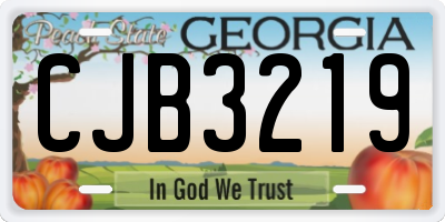GA license plate CJB3219