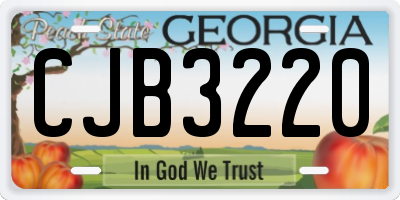 GA license plate CJB3220