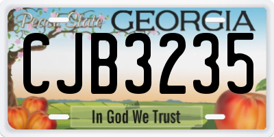 GA license plate CJB3235