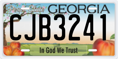 GA license plate CJB3241
