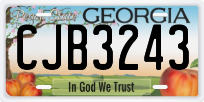 GA license plate CJB3243