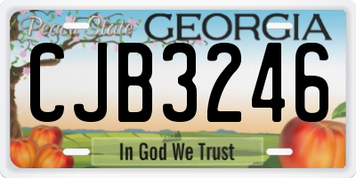 GA license plate CJB3246