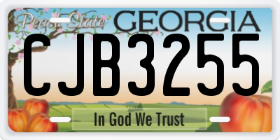 GA license plate CJB3255
