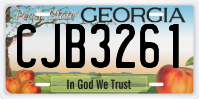 GA license plate CJB3261