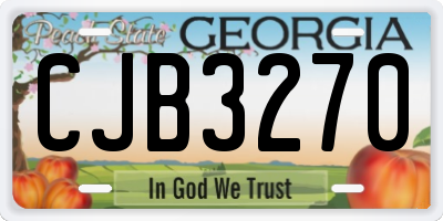 GA license plate CJB3270