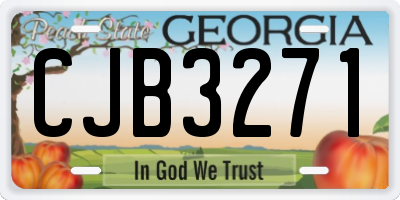 GA license plate CJB3271