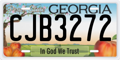 GA license plate CJB3272