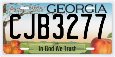 GA license plate CJB3277