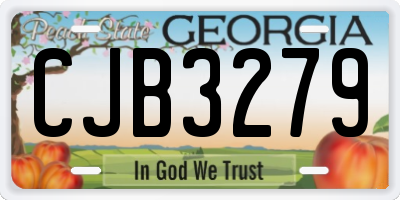 GA license plate CJB3279