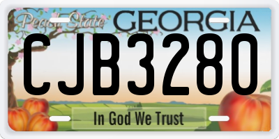 GA license plate CJB3280