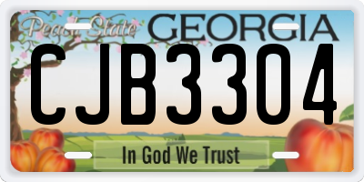 GA license plate CJB3304