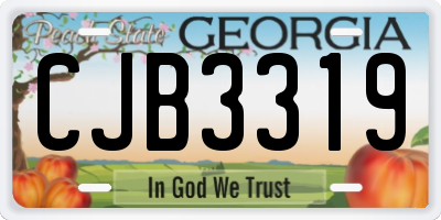 GA license plate CJB3319