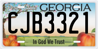 GA license plate CJB3321