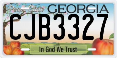 GA license plate CJB3327