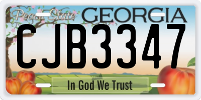 GA license plate CJB3347