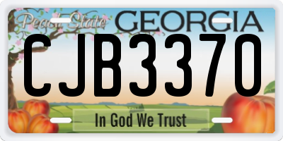 GA license plate CJB3370
