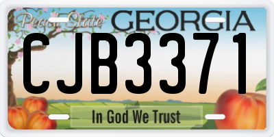 GA license plate CJB3371