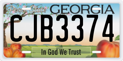 GA license plate CJB3374