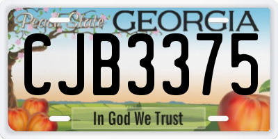 GA license plate CJB3375
