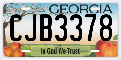 GA license plate CJB3378