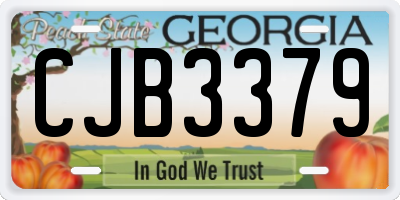 GA license plate CJB3379