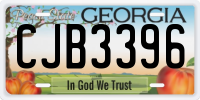 GA license plate CJB3396