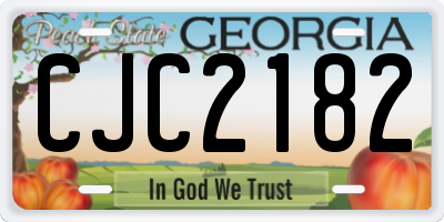 GA license plate CJC2182