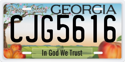 GA license plate CJG5616