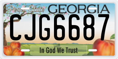 GA license plate CJG6687