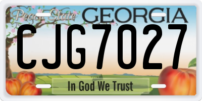 GA license plate CJG7027