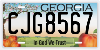 GA license plate CJG8567