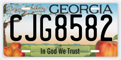 GA license plate CJG8582