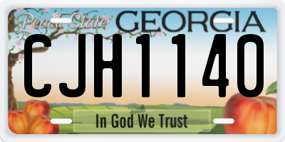 GA license plate CJH1140