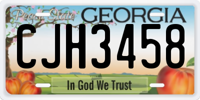 GA license plate CJH3458