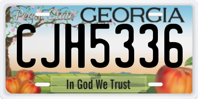 GA license plate CJH5336