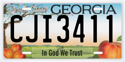 GA license plate CJI3411