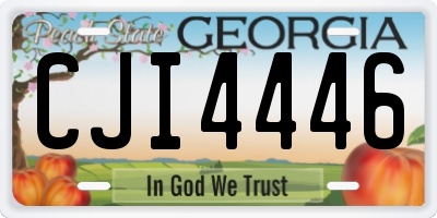 GA license plate CJI4446