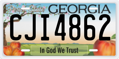 GA license plate CJI4862