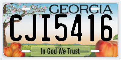GA license plate CJI5416