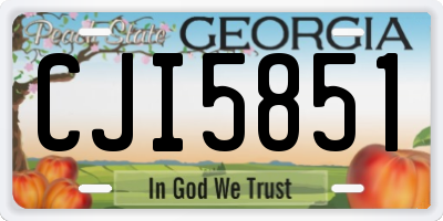 GA license plate CJI5851