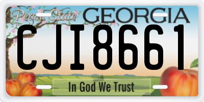 GA license plate CJI8661